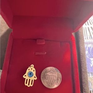 Evil eye pendant with 18K Saudi gold